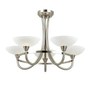 Ceiling Light Silver Cagney 5 Satin Chrome Endon Cagney-5SC - Picture 1 of 7