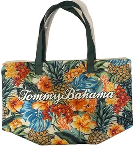 2025 Tommy Bahama Tropical Island Pineapple Blooms Beach Bag Tote - New w/o Tag - Picture 1 of 6