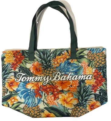 2025 Tommy Bahama Tropical Island Pineapple Blooms Beach Bag Tote - New w/o Tag - Image 1 of 4
