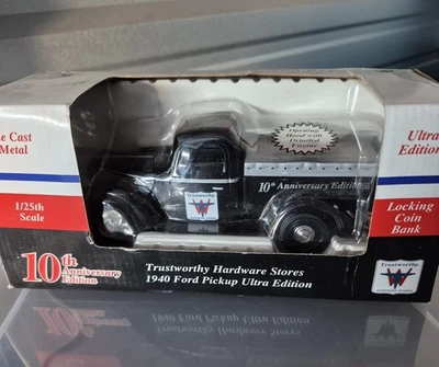 TRUSTWORTHY 1940 FORD PICKUP ULTRA EDITION-10th Anniversary Die Cast Bank - Image 1 of 3