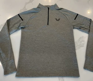 Peak Velocity Mens Gray 1/4 Zip L/S Pullover Thermal Sz M - EUC - Picture 1 of 7