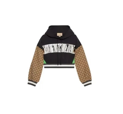 Gucci Color Block Women’s Cropped Hoodie Size Small Excellent Condition - Image 1 of 4