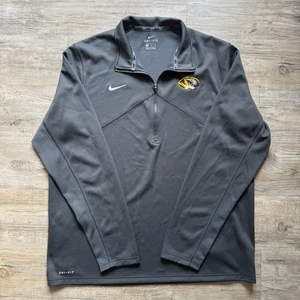 Camisa de manga larga con logotipo bordado de los Tigres de Missouri DriFit para hombre XL gris 1/4 cremallera - Imagen 1 de 9