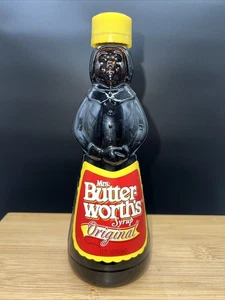 Vintage Mrs. Butterworth’s Glass Syrup Bottle 12 Oz Thick N Rich Butter Yellow - Picture 1 of 9