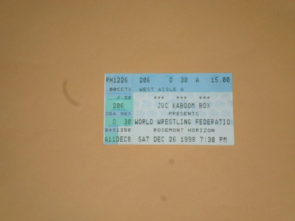 Boleto de lucha libre WWF 1998-Undertaker-Kane-Ken Shamrock-Edge-Mankind-Rock-X-Pac Foto 1 de 1