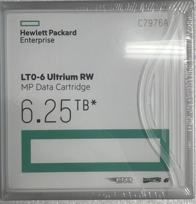 Hewlett Packard Enterprise Hp C7976A LTO 6 Ultrium RW MP Data Cartridge 6.25 TB* - Image 1 of 2