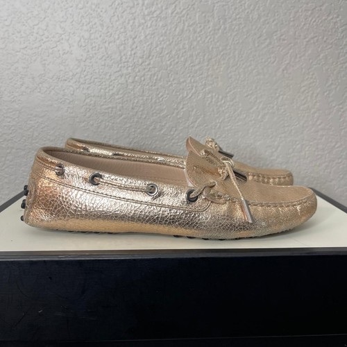 TOD’S Scarpe mocassini da guida Tod's Gommino slip on pelle oro donna 37 5 EU 7 5 US