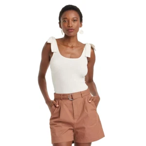 Women's Slim Fit Rib-Knit Tank Top - A New Day Cream S - Bild 1 von 3