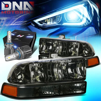 PARA CHEVY S10 BLAZER 1998-2004 FAROS + PARACHOQUES CON KIT LED + VENTILADOR FRÍO AHUMADO Foto 1 de 4