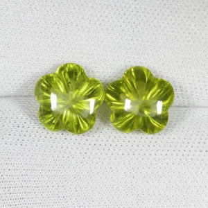4,89 kt erstaunlicher Glanz natürliche Peridot Blume rund 8,5 mm Paar...!!! - Bild 1 von 2