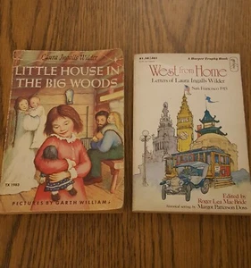 LAURA INGALLS WILDER 2 Paperback Books - West From Home & Little House Big Woods - Picture 1 of 6