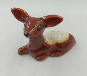 Miniature Deer fawn Figurine Marble Glaze Shadow box Doll House Decor 1.5 " - Picture 1 of 10