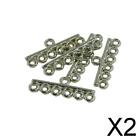 2X 50 Pieces 6 Strand Hole Crimp End Bar Beads Jewelry Connector Jewelry Making