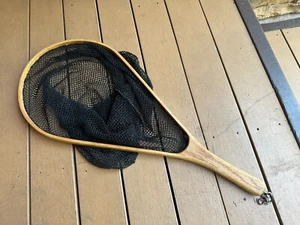 Vintage Wachter Fliegenfischernetz mit gebogenem Holzrahmen **TOP** - Bild 1 von 12