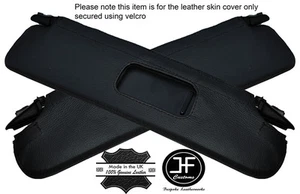 2x visiere parasole nere cuciture coperture in pelle adatte a BMW Z4 E85 CABRIO 03-09 - Foto 1 di 3