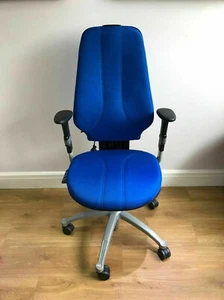 SEDIA UFFICIO ERGONOMICA RH400 TESSUTO BLU .GARANZIA 24 MESI.GRATUITA DEL STANDARD - Foto 1 di 11