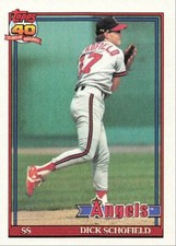 1991 Topps Baseball Dick Schofield California Angels #736