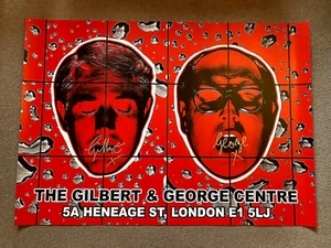 Gilbert & George signed Blood Heads print poster - Picture 1 of 1