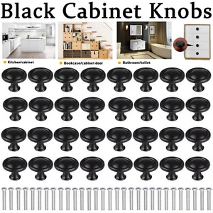 Matte Black Round Cabinet Hardware Knobs for Kitchen Drawer Dresser Cupboard Lot - Picture 1 of 13