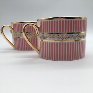 2 x H&M Pink White With Gold Cups NEW