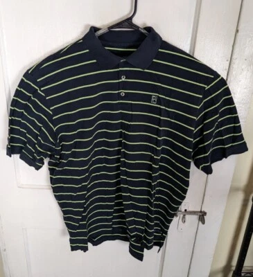 Polo de golfe listrado etiqueta roxa Ralph Lauren XL Itália berço mercerizado. Bordado - Imagem 1 de 4
