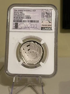 MLB Players Hall Of Fame 2014-S Derek Jeter 75th Anniv Proof 69 Ultra Cameo - Picture 1 of 4