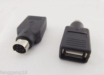 10 USB 2.0 A Female To PS2 Male Mouse Keyboard Adapter Converter PC Laptop Black - Image 1 of 3