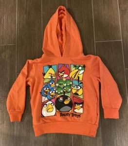 Angry Birds Sweatshirt Orange Hoodie Boys Youth 4-5 - Picture 1 of 2
