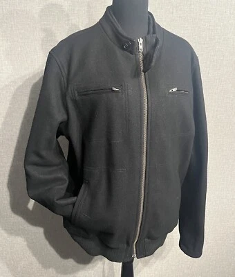 Old Navy SZ L Men’s Black Wool Blend Full Zip Jacket Blazer  - Image 1 of 4