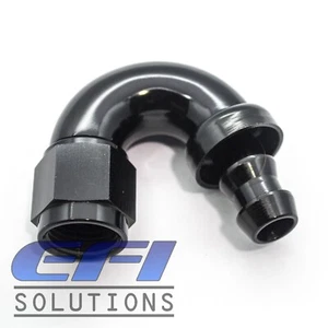 150 Degree Full Flow Push Lock Hose End Fitting 400 Series AN6 (Black) 515-06BLK - Picture 1 of 1