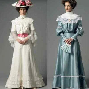Vintage Victorian Lace Belle Epoque Wedding Dress Zipper Back Party Dress - Picture 1 of 15