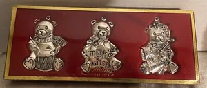 Gorham Silverplate Teddy Bear Ornaments  New - Picture 1 of 5