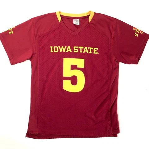 Iowa State Cyclones Boys L 12/14 Red Football Jersey ISU Fan Rivalry Threads 🏈 Cover