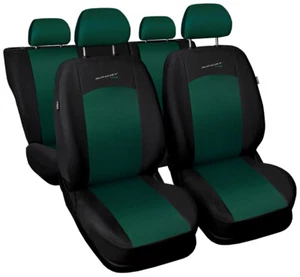 Seat covers fit NISSAN MICRA K11 K12 K13 FULL SET black-green sport line - Picture 1 of 5