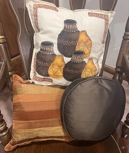 Craft & Barrel set of 3 pillows 1 handmade Preowned Washable - Picture 1 of 10