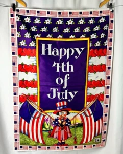Mary Engelbreit Happy 4th of July Garden Flag Banner Patriotic 28.75x40.5 in - Bild 1 von 10