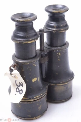 ✅ BINOCULARS DOUBLE TELESCOPE GERMAN, ENGLISH? ANTIQUE MED SIZE 1 SHADE MISSING - Image 1 of 4