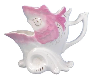 Shaving Mug Coal Scuttle Fish Shell Pink White Porcelain Victorian Antique #5 - Picture 1 of 6