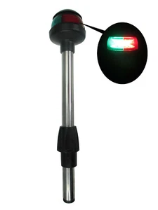 Pactrade Marine LED Green Red Navigation Bow Light 12" SS304 Pole Collar Plug In - Picture 1 of 10