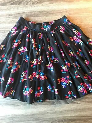 Disney D-Signed Black Skirt w/ Flowers Girls XL Floral Design EUC B30 - Image 1 of 3