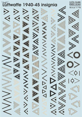 Print Scale 72-486 1:72 Luftwaffe 1940-45 insignia. Winkel. The complete set 1,5 - Image 1 of 2