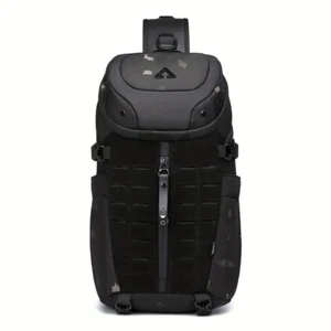 Ozuko Tactical Waterproof Designer Sport Crossbody Sling Bag, Black Camouflage - Picture 1 of 12