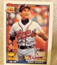 1991 Dave Justice Topps All-Star Rookie Atlanta Braves Card # 329
