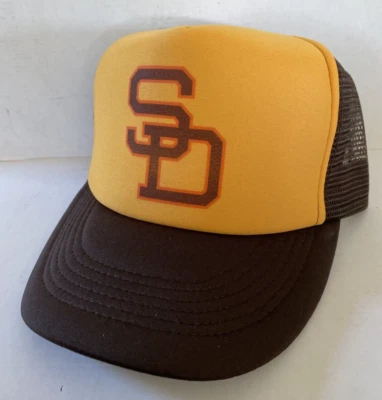 Vintage San Diego Padres Hat Trucker Hat Adjustable snapback Gold Baseball Cap - Image 1 of 2