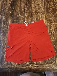Polo Ralph Lauren Badeanzug Herren XXL/2XL rot Badehose Kordelzug Mesh gefüttert Pony - Bild 1 von 22