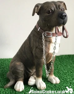 Large Brown Staffordshire Bull Terrier Staffie ornament Leonardo Walkies range - Picture 1 of 5