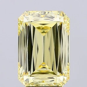 5.00ct Modified Radiant Loose VS1 Intense Yellow Lab Grown Diamond IGI Certified - Picture 1 of 18