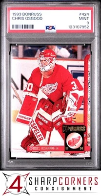 1993 DONRUSS #424 CHRIS OSGOOD RC RED WINGS PSA 9 - Image 1 of 2