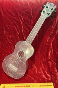 COOL MAKALA WATERMAN CLEAR TRANSPARENT PLASTIC UKULELE IN GREAT USED SHAPE!!! - Picture 1 of 12