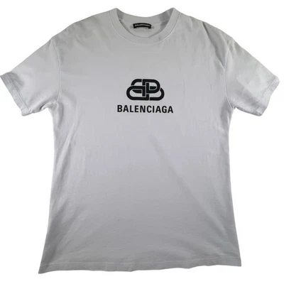Balenciaga T Shirt XS Logo Tee BB White Black Classic Authenthic - Image 1 of 4